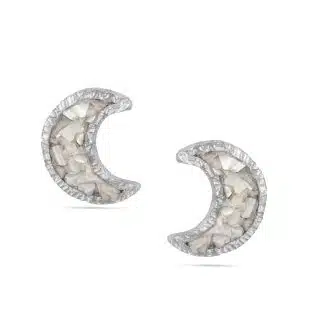 Summer Night Collection , Moon With Mother Of Pearls Earrings