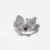 Essential Collection , Irregular Liquid Garnet Knuckle Ring