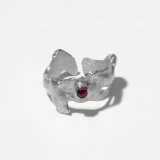 Essential Collection , Irregular Liquid Garnet Knuckle Ring