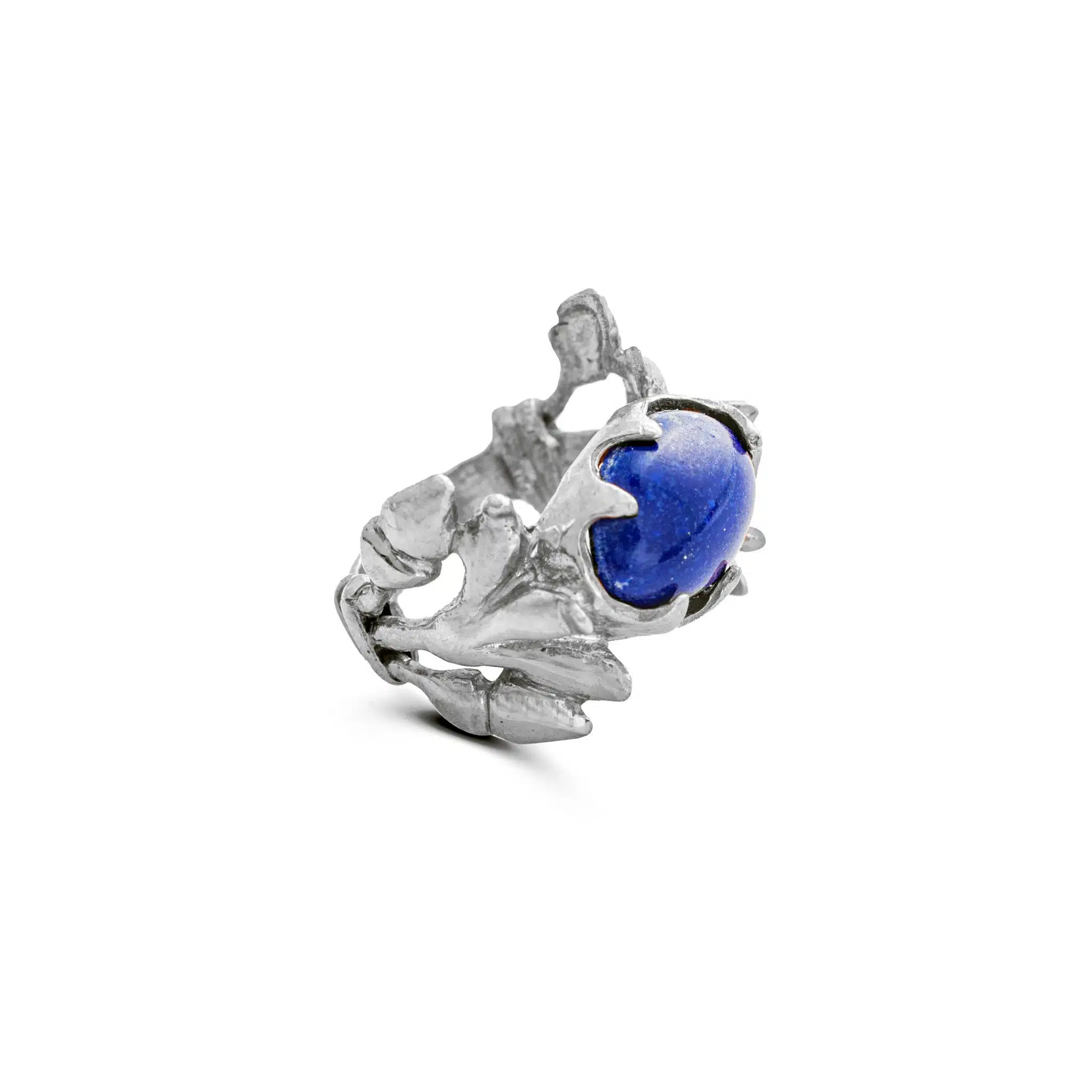 Pharaonic Collection, Lotus With Oval Lapis Stone Ring 1 Pharaonic Collection, Lotus With Oval Lapis Stone Ring