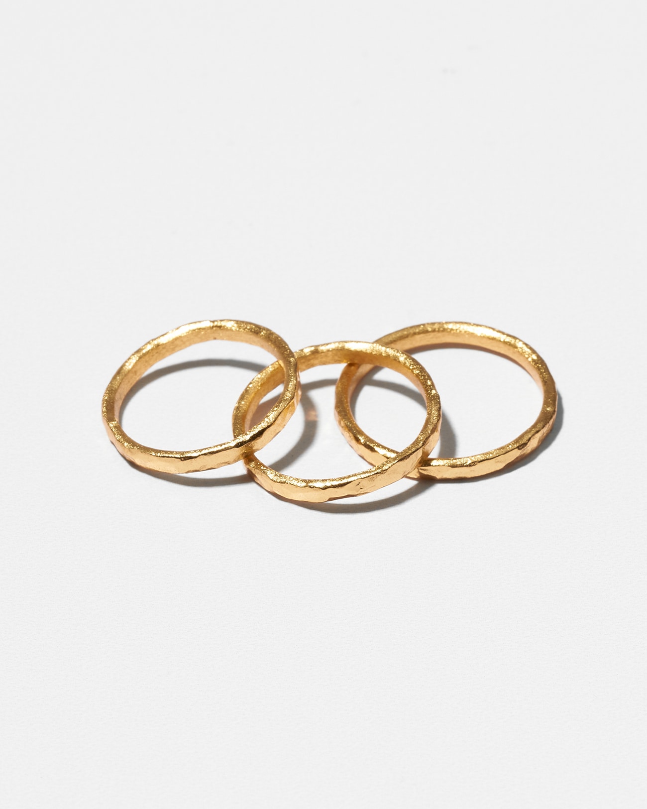 Just Rings Collection, Stacking Round Ring 5 Round Texture Gold Stacking Rings SZR250.4