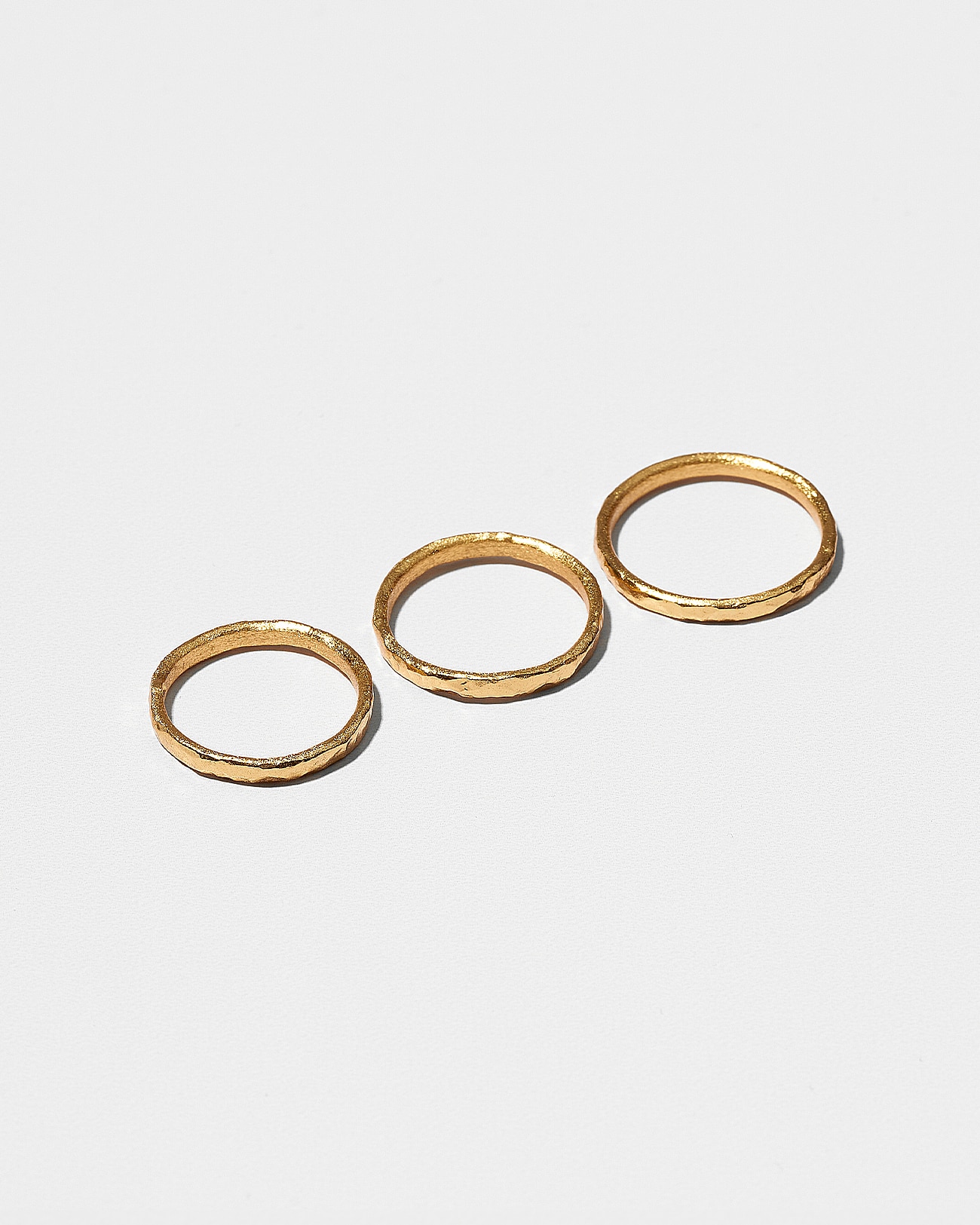 Just Rings Collection, Stacking Round Ring 6 Round Texture Gold Stacking Rings SZR250.5