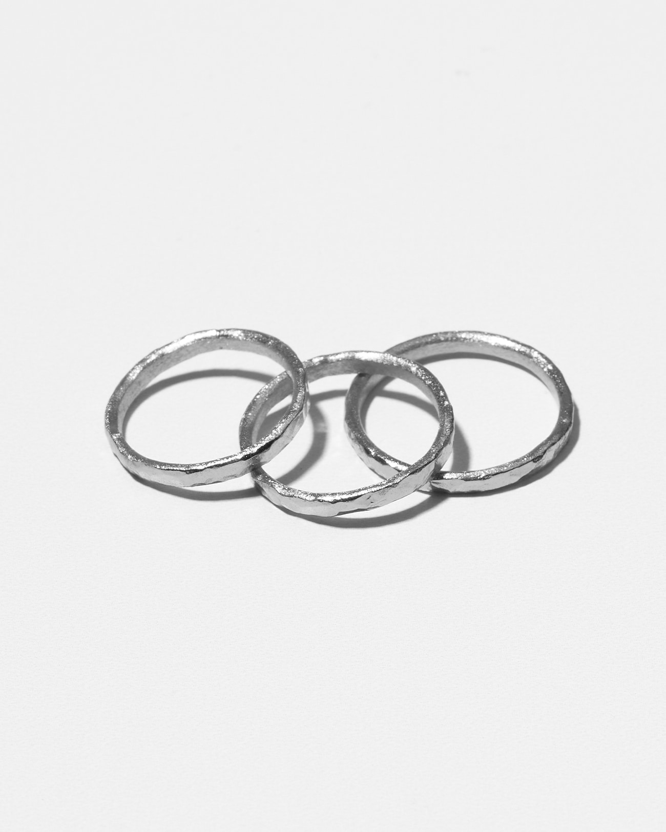 Just Rings Collection, Stacking Round Ring 4 Round Texture Platinum Stacking Rings SZR251.3 1