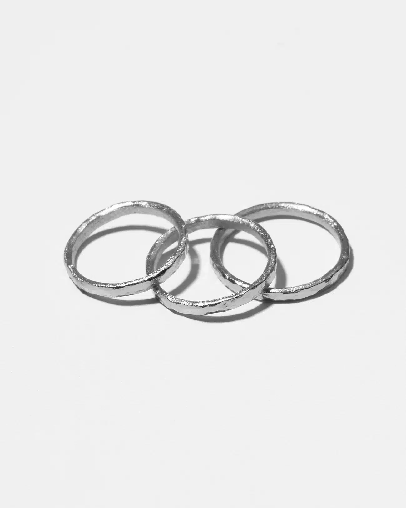 Just Rings Collection, Stacking Round Ring 4 Round Texture Platinum Stacking Rings SZR251.3 1