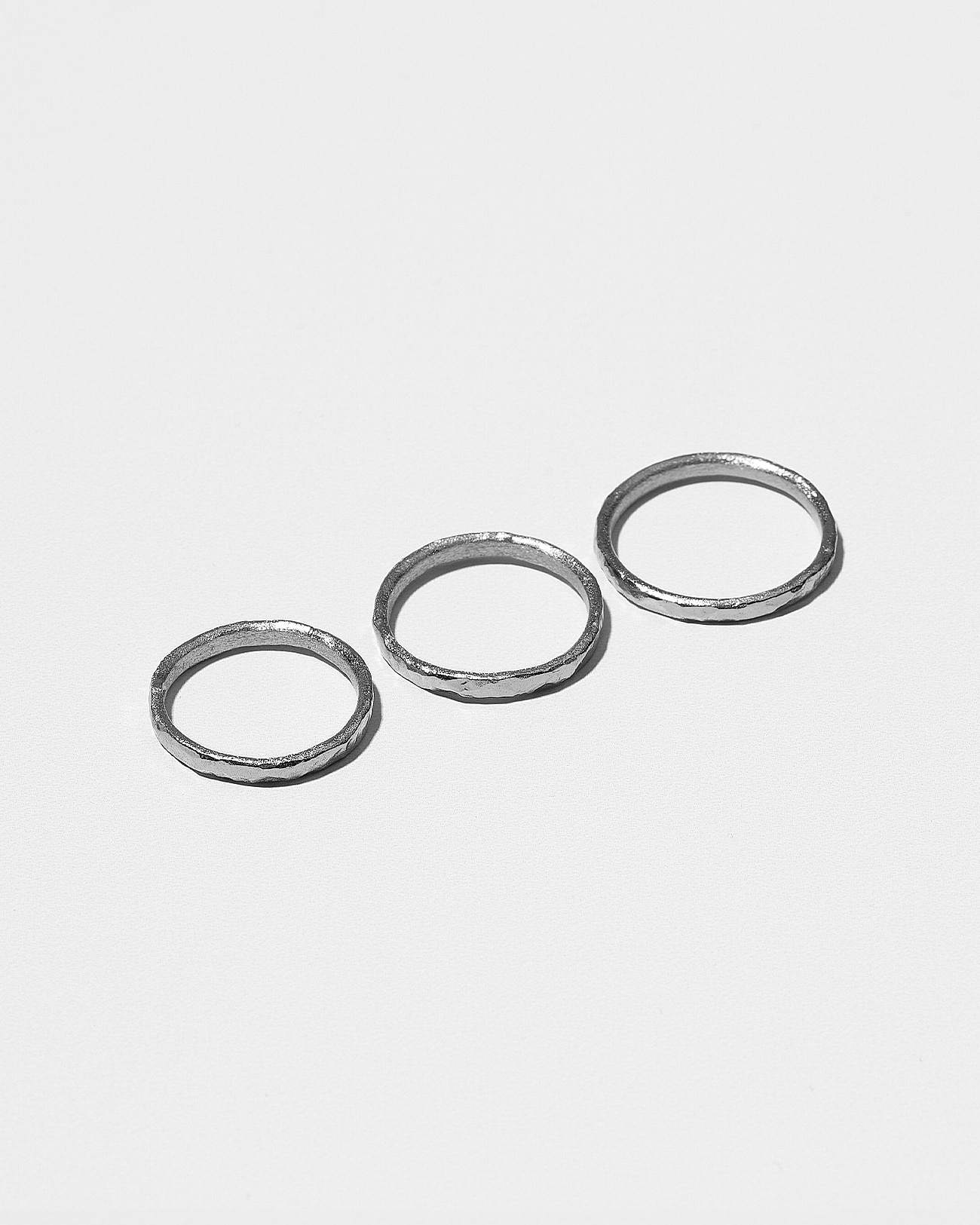 Just Rings Collection, Stacking Round Ring 5 Round Texture Platinum Stacking Rings SZR251.4