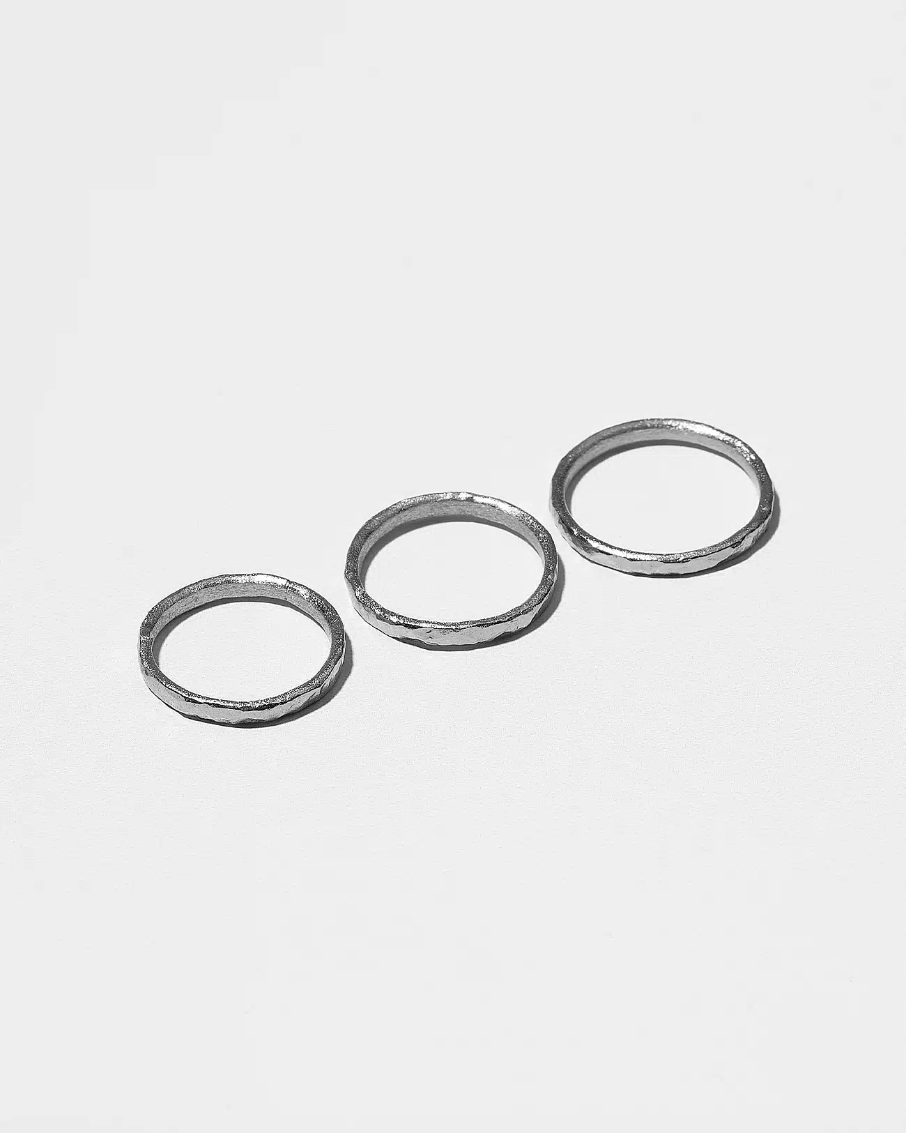 Just Rings Collection, Stacking Round Ring 5 Round Texture Platinum Stacking Rings SZR251.4