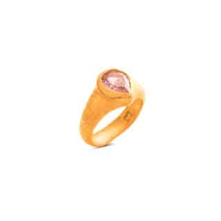 Just Ring Collection, Big Zircon Pink drop Ring