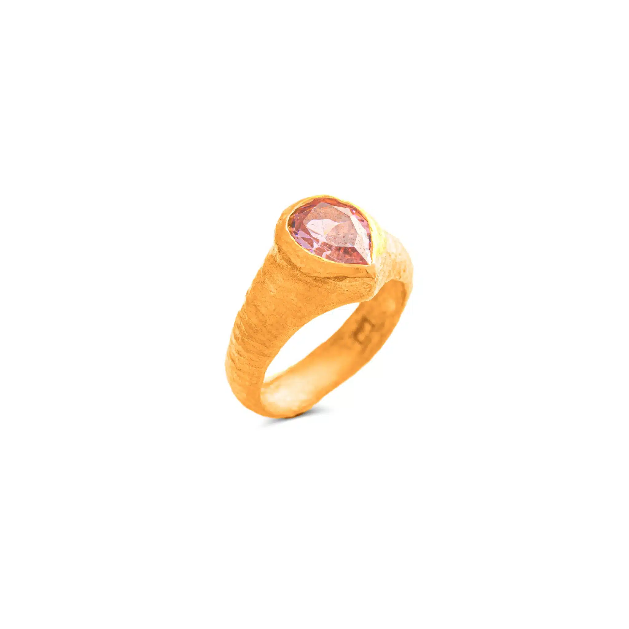 Just Ring Collection, Big Zircon Pink drop Ring 1 Just Ring Collection, Big Zircon Pink drop Ring
