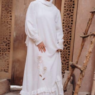 Hand-Embroidered Linen Dress