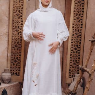 Hand-Embroidered Linen Dress