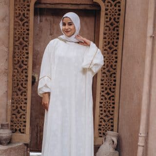 Chiffon with Gold Mesh Hood