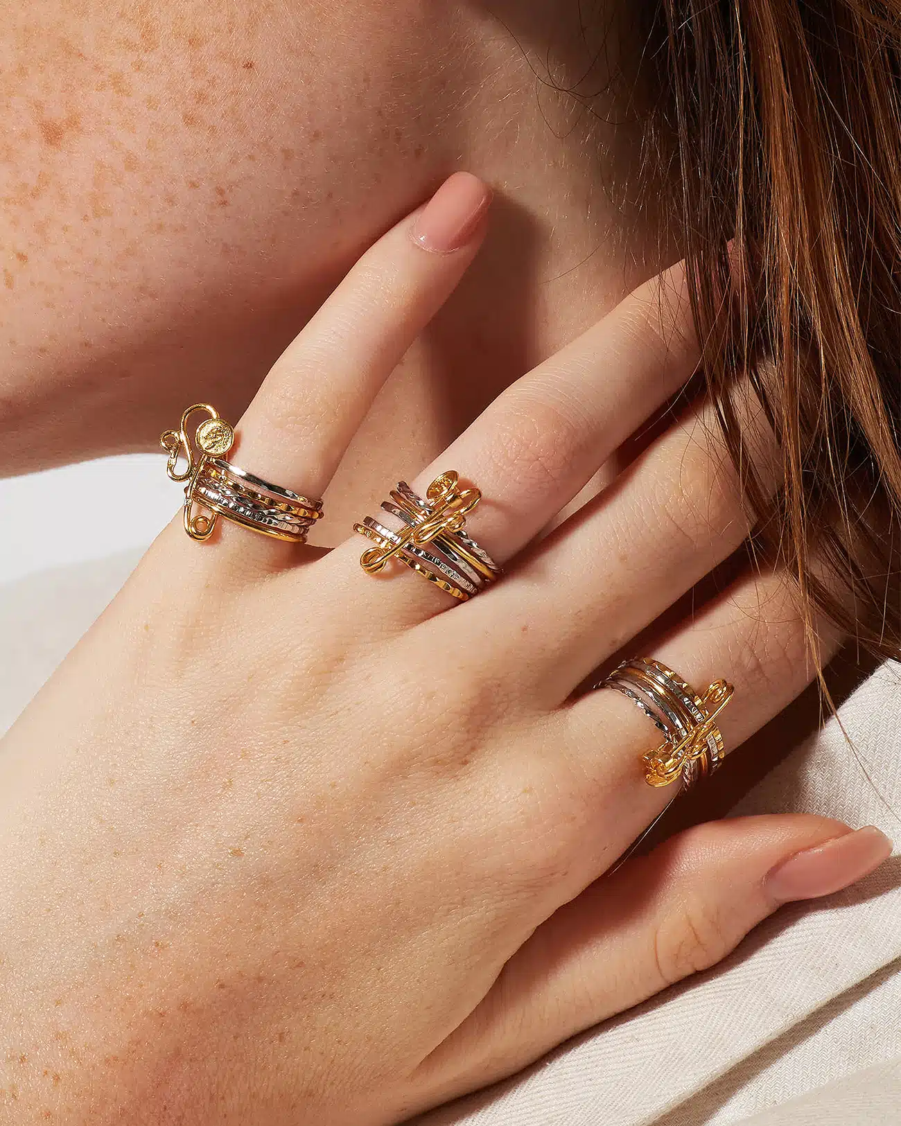 Just Rings Collection, Thin Stacking Rings With Removable Pin 2 Thin Stacking Rings With Pin SZR243.4