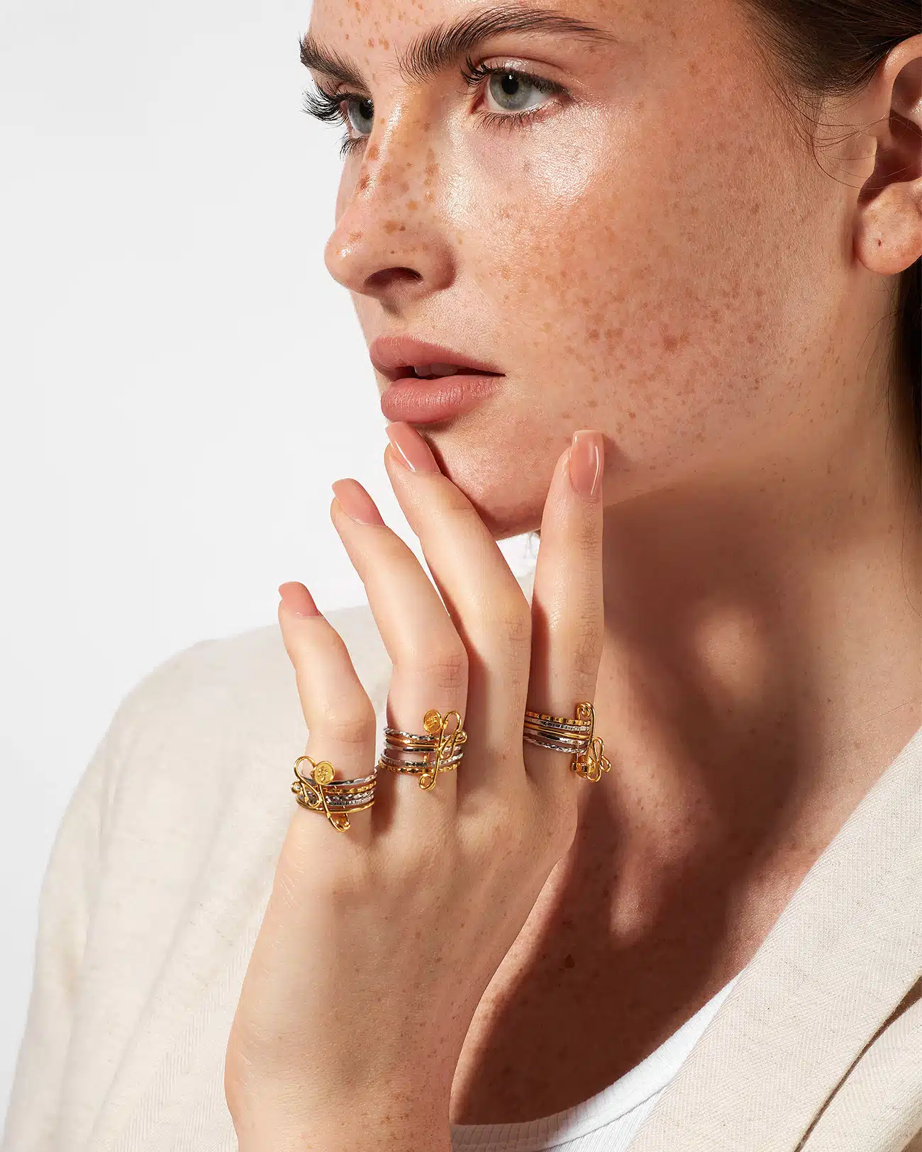 Just Rings Collection, Thin Stacking Rings With Removable Pin 3 Thin Stacking Rings With Pin SZR243.5