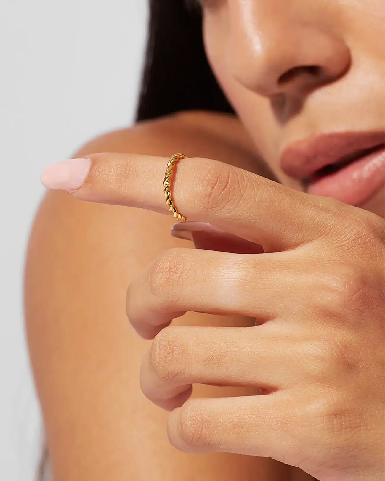 Just Ring Collection , Knuckle Rings, Twisted Gold Plated 2 Twisted Knuckle Rings SZR258.1