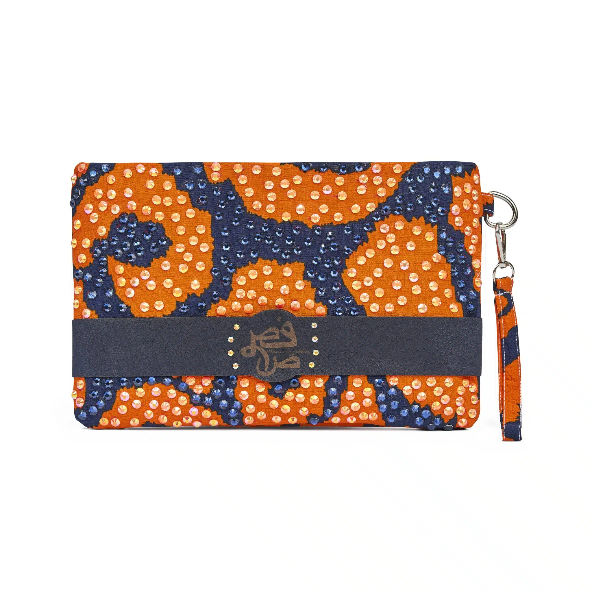 Orange x Black Rhinestones Clutch - Large 1 Orange x Black Rhinestones Clutch - Large