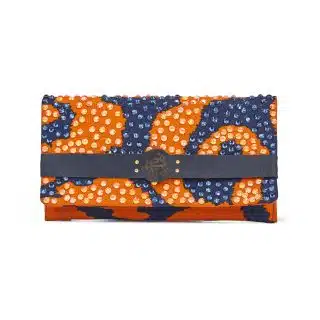 Orange x Black Rhinestones Clutch