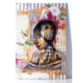 Mixed media on canvas.