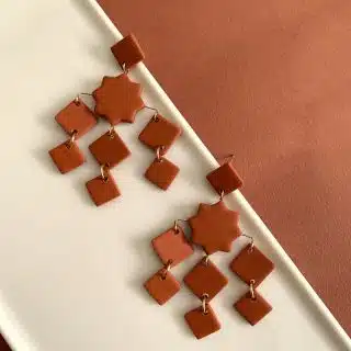 Raya earrings - islamic design polymer clay earrings with 14 k gold-filled findings