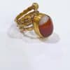 Coiled red agate ring