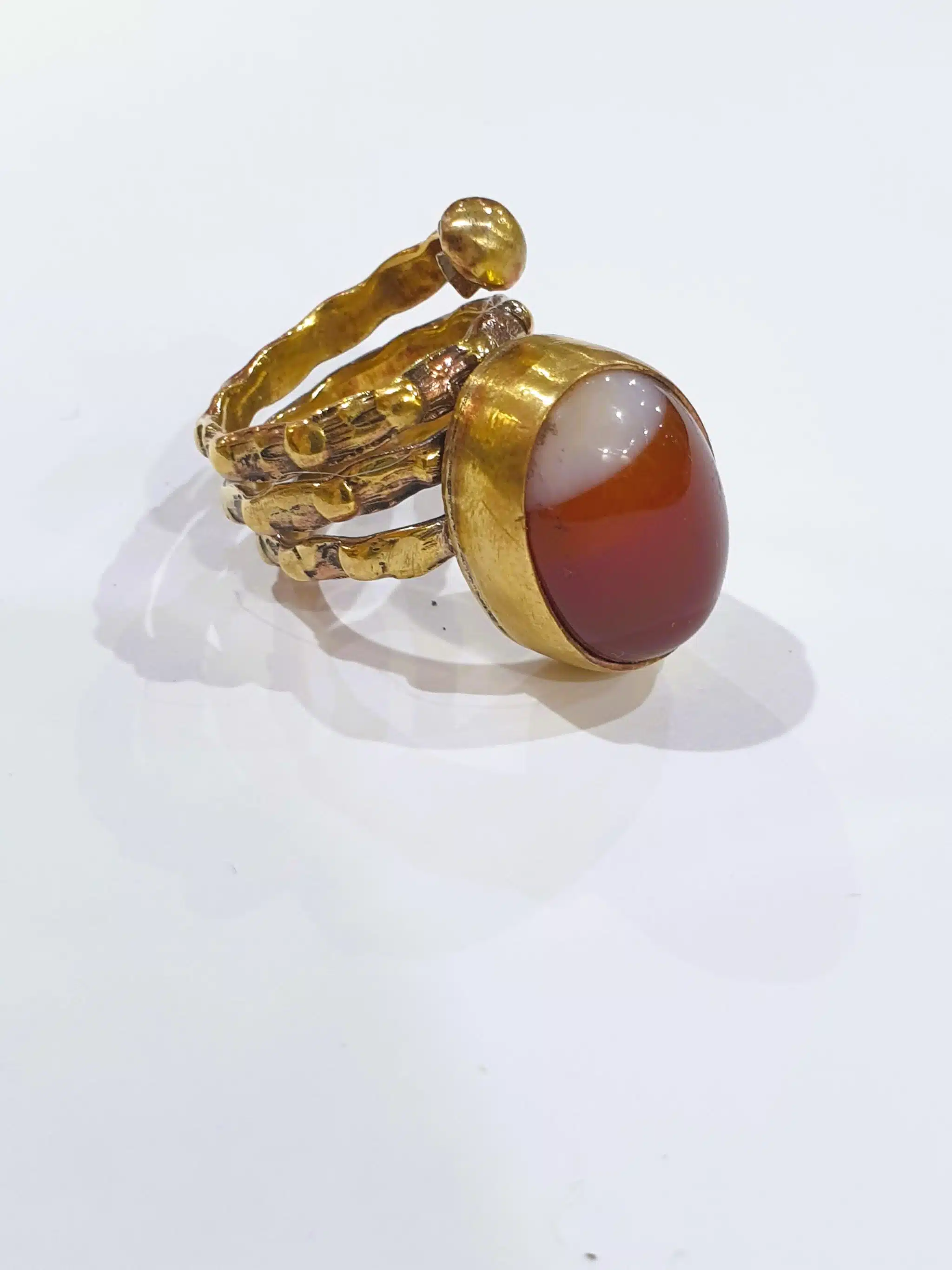 Coiled red agate ring 1 Coiled red agate ring