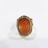 Colored red agate ring