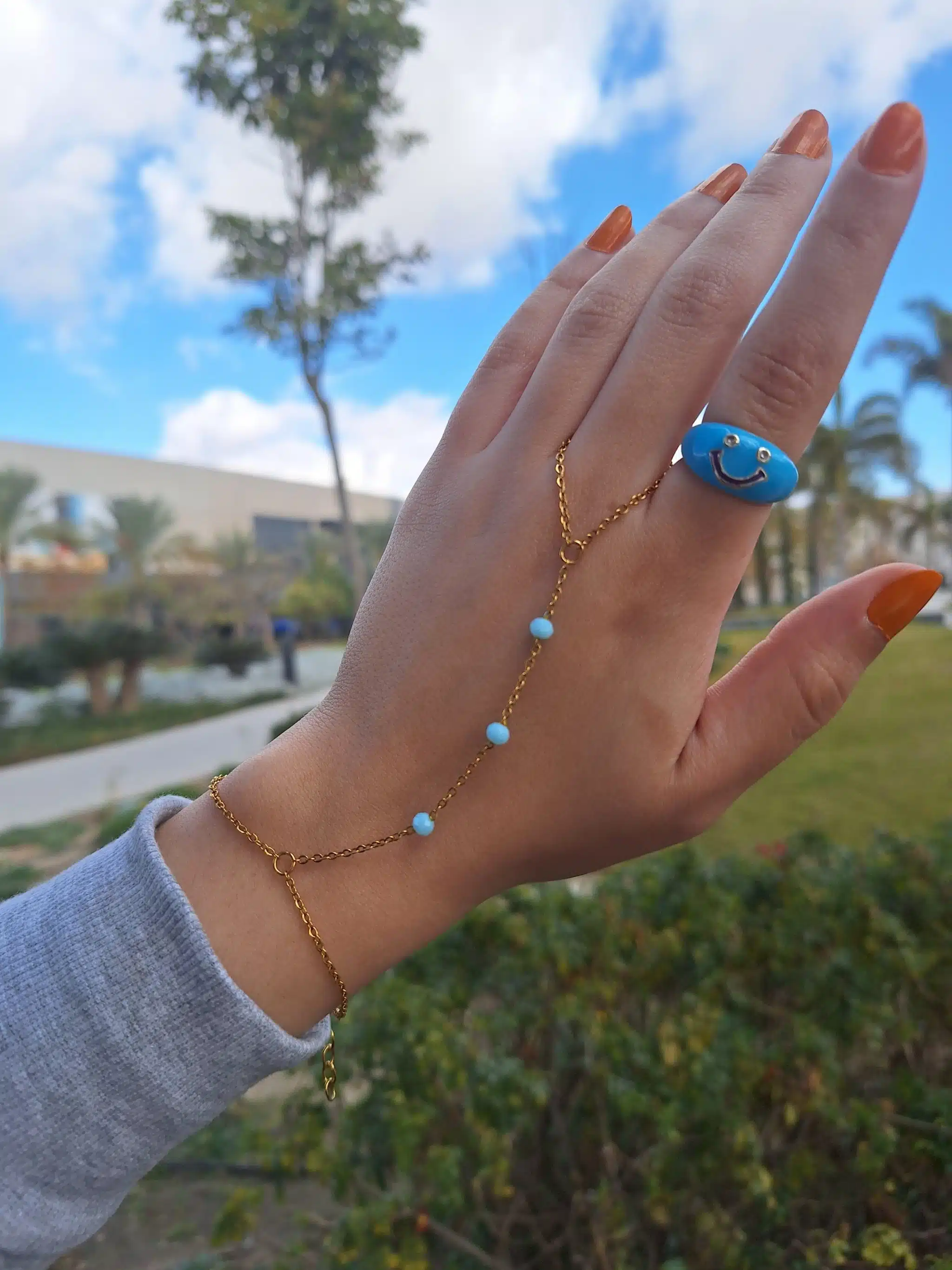 Beaded handchain 1 Beaded handchain