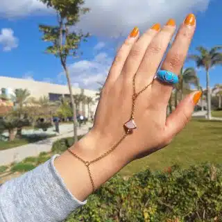 Pink stone handchain