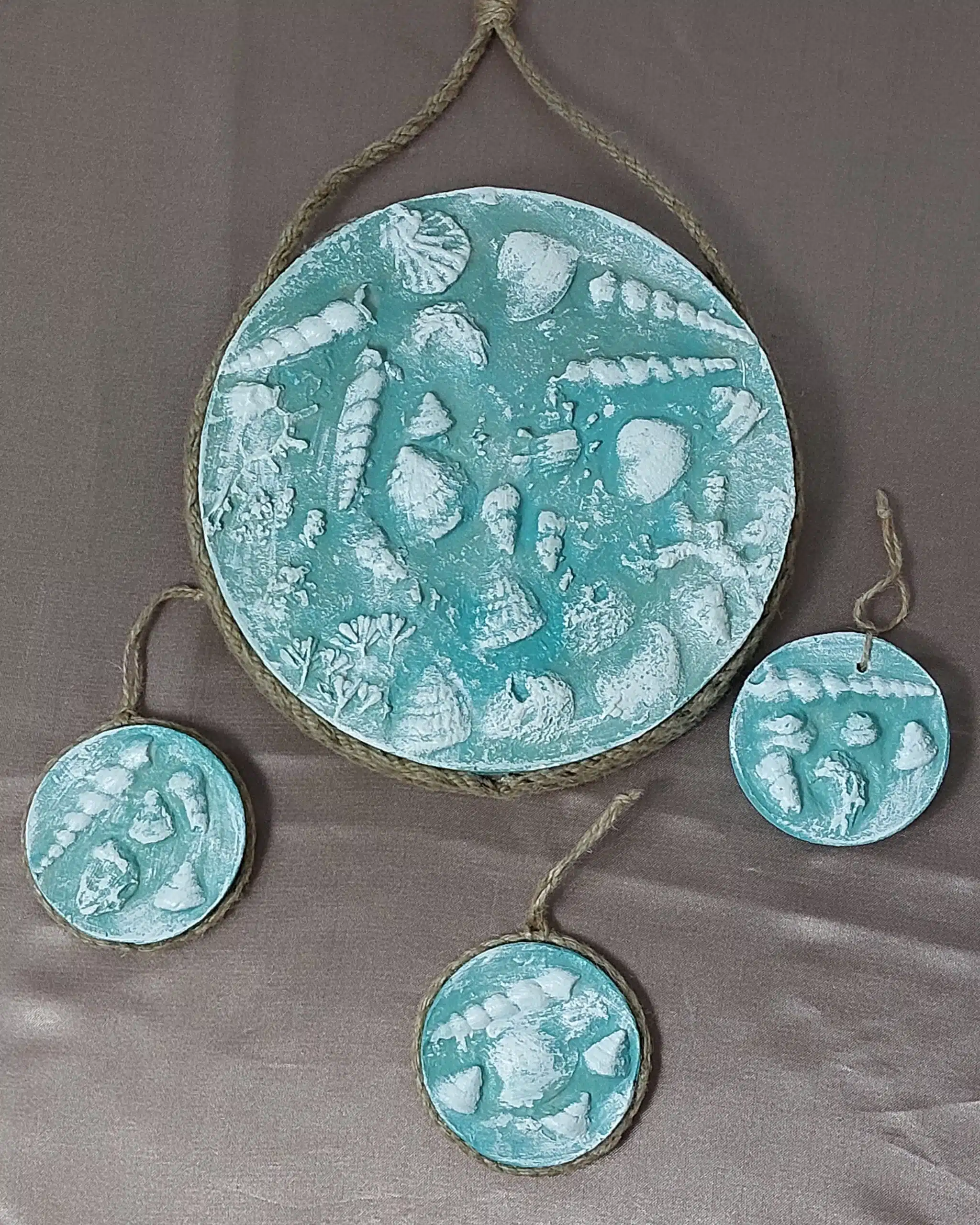 Plaster Art work tablue set of 4 1 Plaster Art work tablue set of 4