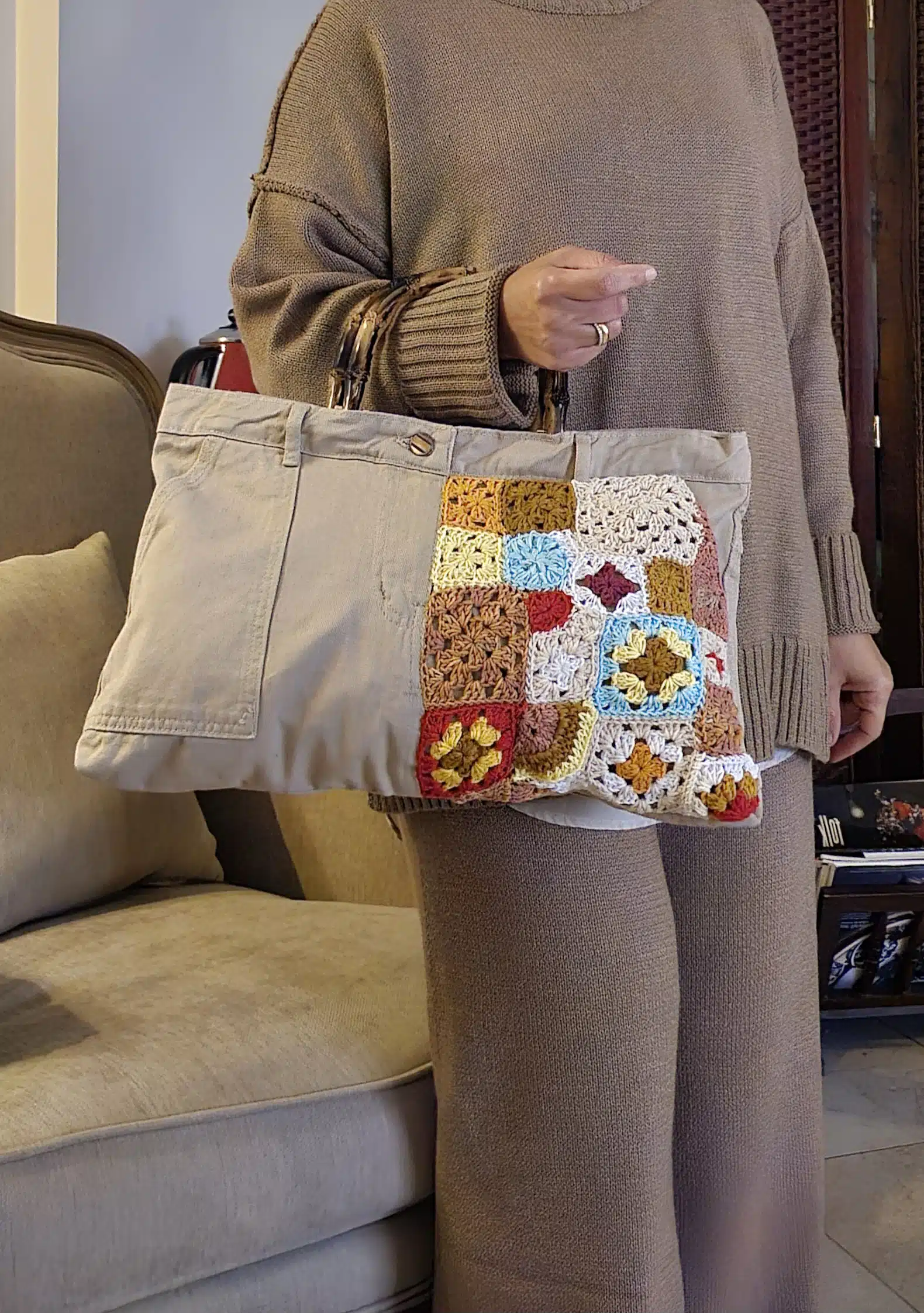 Denim tote bag 1 Denim tote bag