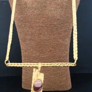 Square double agate necklace