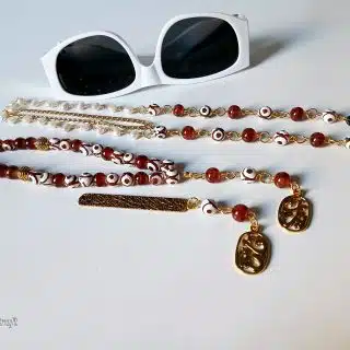 Allah brown/white Alabaster set of 3 pcs