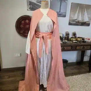 Flowery rose color pure cotton kaftan