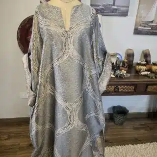 Silver silk dress / kaftan