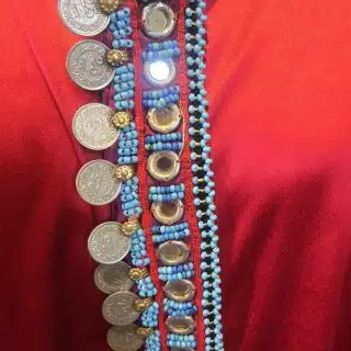 Afghany authentic coins and hand made embroidered accessories