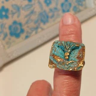 Bluerust Lotus ring