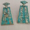 Blue rust pharaoh temple earrings