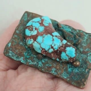 Bluerust ring with turquoise stone