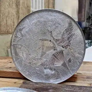 صينية دائرية الومنيوم نقش شعبى يدوى