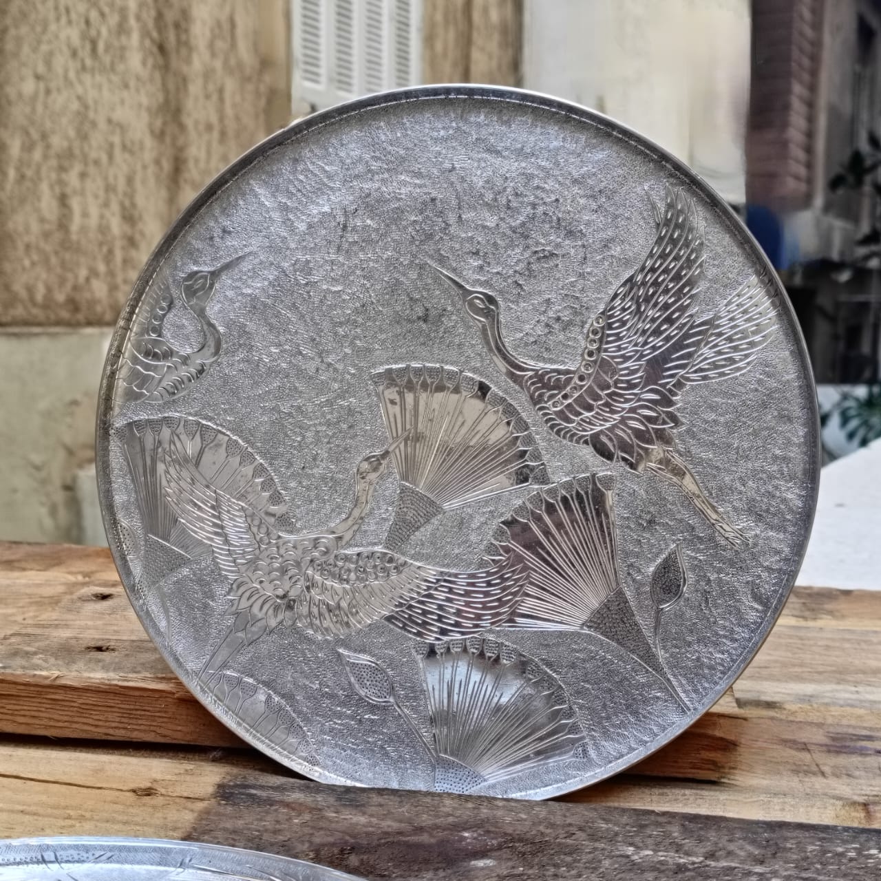 صينية دائرية الومنيوم نقش شعبى يدوى 1 صينية دائرية الومنيوم نقش شعبى يدوى