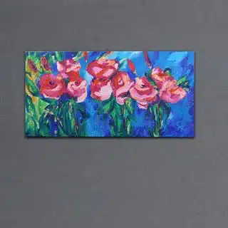 Pink & Blue Oil Painting