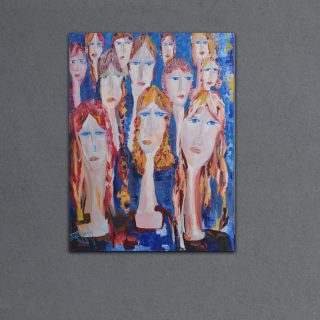 SELFIE GIRLS OIL PAINTING