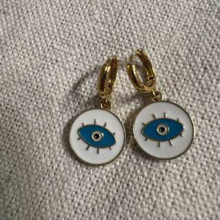 White Evil eye earrings