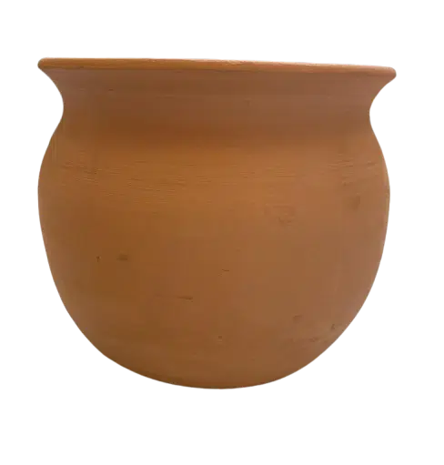 Macramé Plant Hanger with Matching Unglazed Pot – Handmade Natural Set 5 A25 05