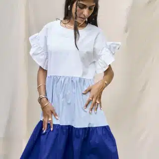 Blue sea tiered dress