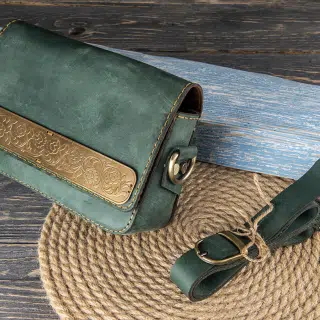 Small green Islamic crossbody bag