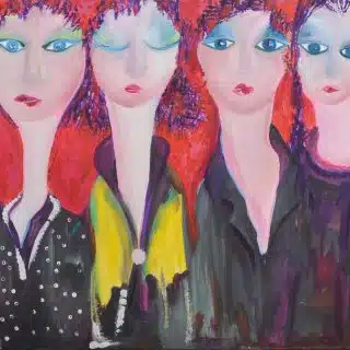 CHESS GIRLS OIL PAINTING