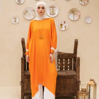 Tangarine Satin Dress