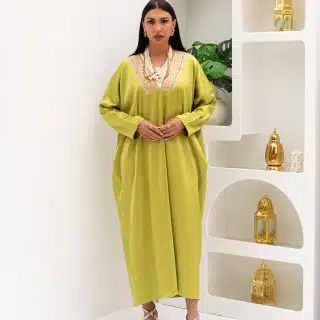 Pistachio Golden V Dress