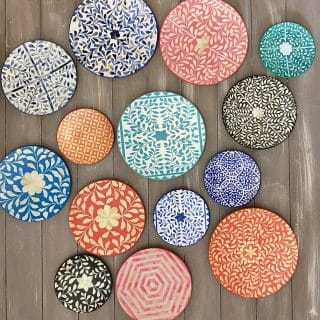"Colorful Bone Inlay" Wall Plates Collection