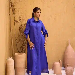 Egyptian Blue Linen Dress